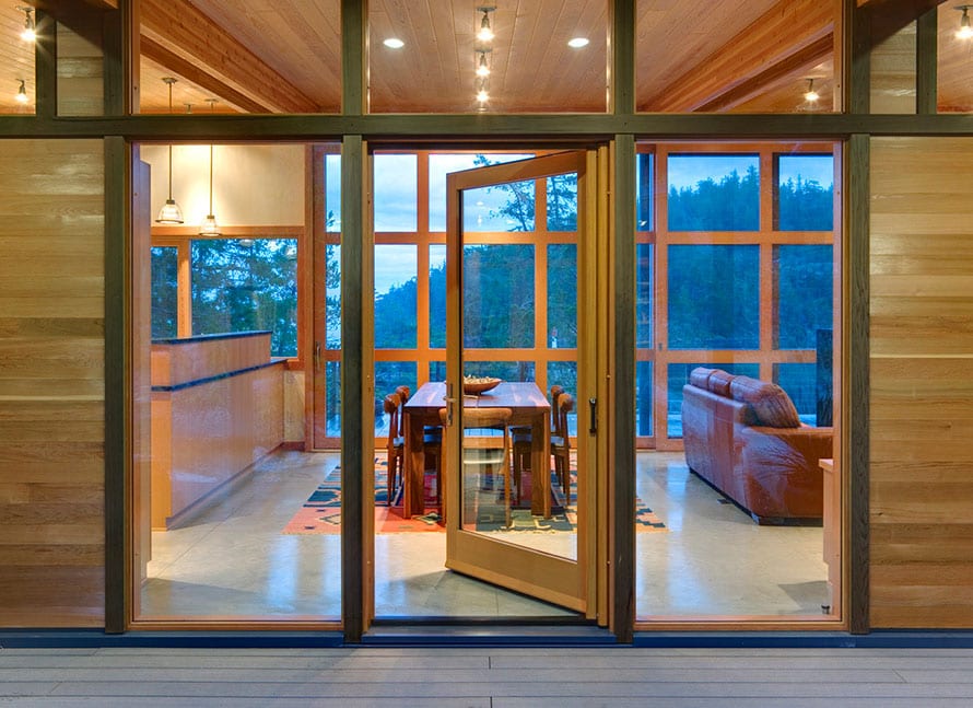 Balance Associates - Seaside wood swing door entry