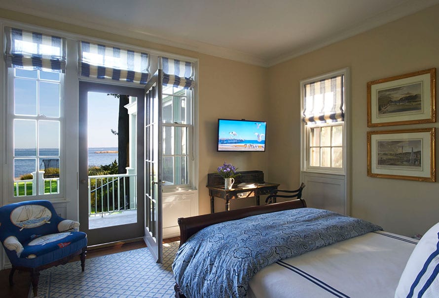 Traditional true divided lite double hung windows in bedroom