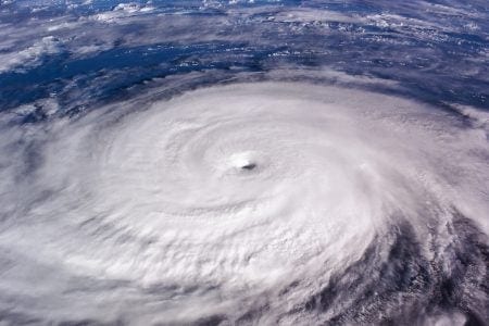 Hurricane over planet Earth