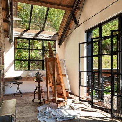 Steel french doors in the Candice Miller Art Room