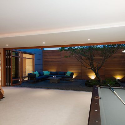 bifold1 Custom bifold doors open rec room to an outdoor patio