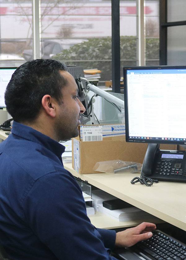 Engineer engineering consultant at his desk