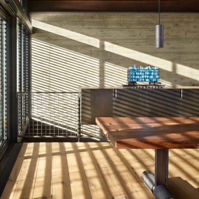 Shadows from windows display in room