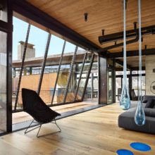 Tilting steel window wall with kinetic mechanism Tilting steel window wall with kinetic mechanism