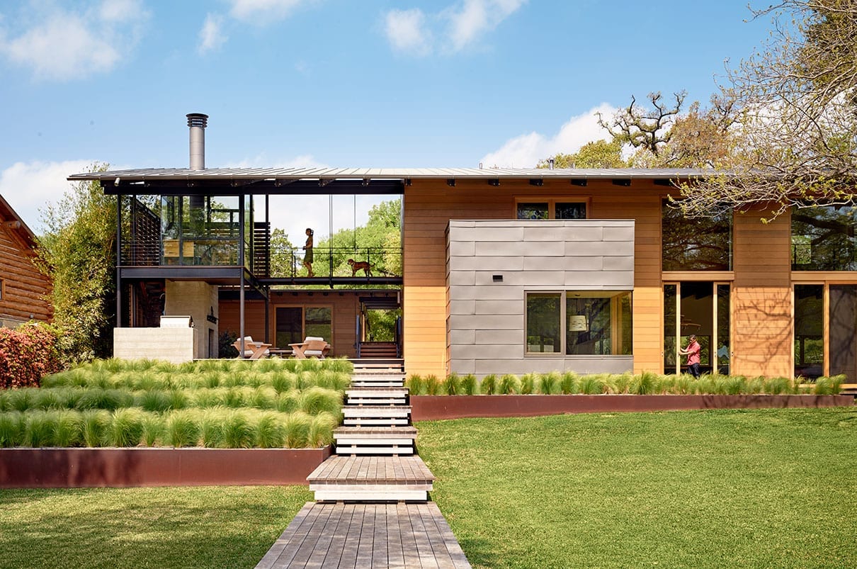 Garden home with Large modern windows upstairs and downstairs