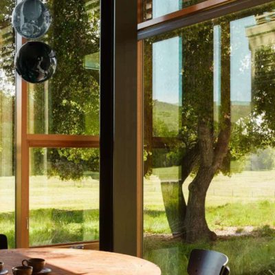 Residential wood storefront windows in a country home Residential wood storefront windows in a country home