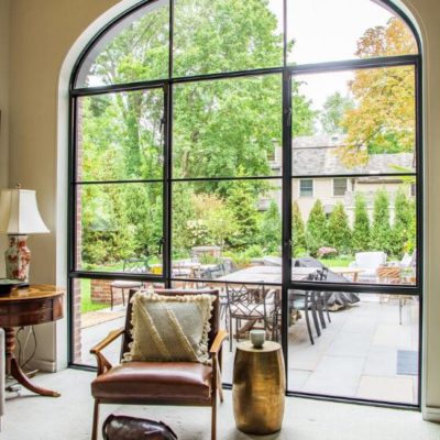Steel ellipse top fixed & operable architectural steel ellipse top window