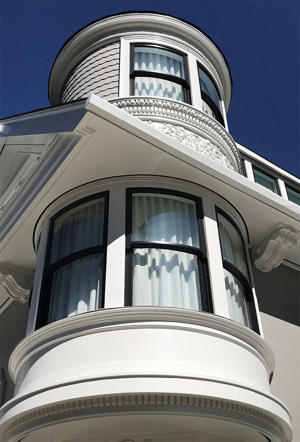 Curved glass and sash double hung windows Curved glass and sash double hung windows