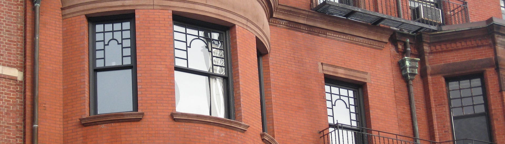 custom double hung windows in brownstone