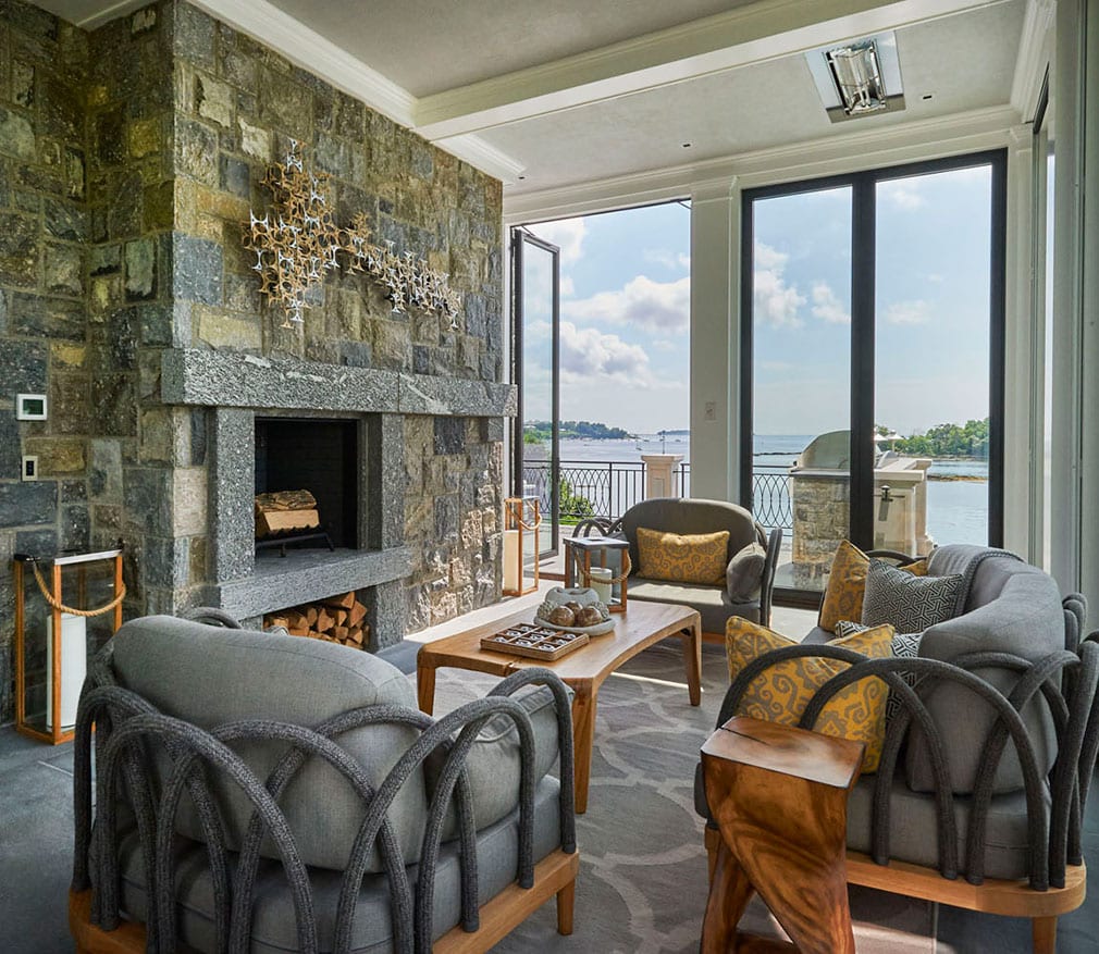 Thermally broken steel windows and doors Steel windows and doors overlooking the bay