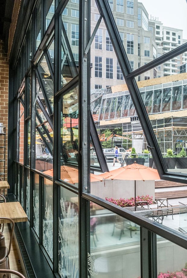 Steel awning windows in commercial window wall steel awning windows provide passive cooling