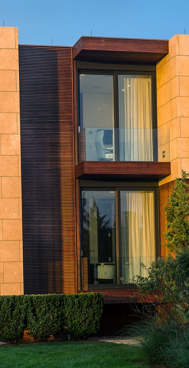 Wood lift and slide doors Matching wood sliding patio doors in modern home