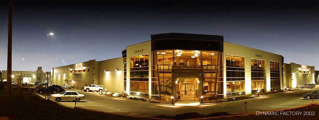 Dynamic Architectural Windows and Doors exterior factory at night 2002