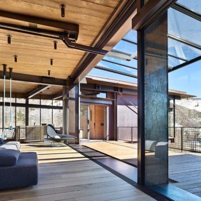 Tilting kinetic operated window wall in open position