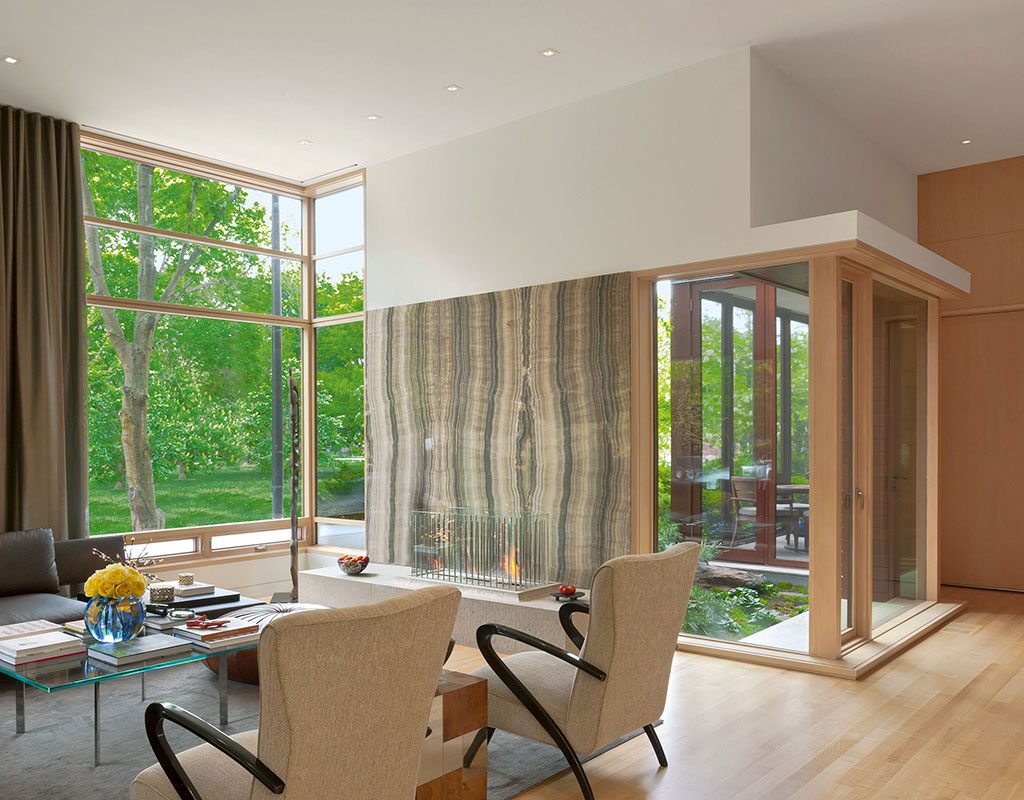 contemporary wooden windows in Oz Park home