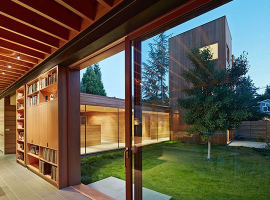 Lift and Slide Doors Matching wood sliding patio doors in modern home